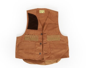 Vintage Hunting Vest, Hunting Vest, Brown Duck Vest, 1920s