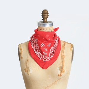 Vintage 60er Jahre Colorfast rotes Halstuch RN14193