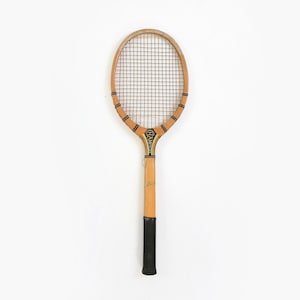 Antique 1920s J.F. Bancroft Champion wood tennis Racket wall art gallery wall