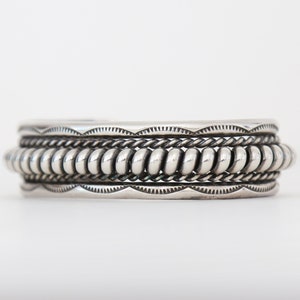 Vintage Navajo TAHE sterling silver signed cuff bracelet 56g