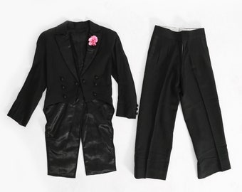 RARE Antique kids Suit tails | Vintage 20s black Tuxedo tails suit | 1920s Childs tuxedo suit