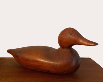 Antique vintage 1900s solid wood duck decoy Mallard