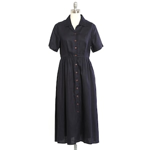 Eddie Bauer navy blue linen dress