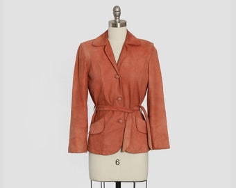 Vintage 40s rust suede leather jacket | Vintage 1940s leather jacket