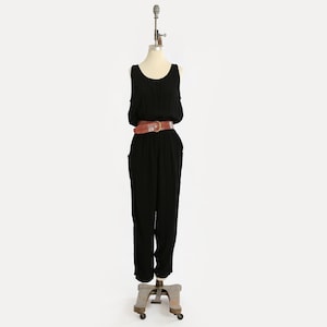 90s black cotton jumpsuit | 1990s Carol Anderson tank jumpsuit