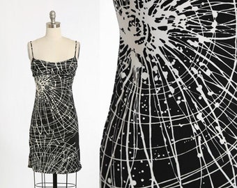 Vintage Y2K abstract floral Jackson Pollock BCBG Maxazria mini dress