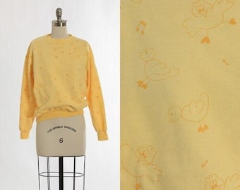 Vintage 80s yellow Chicks spring sweatshirt