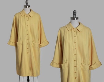 Vintage 60s yellow wool coat