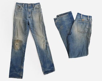 90s Rustler distressed blue Denim jeans 33 x 35