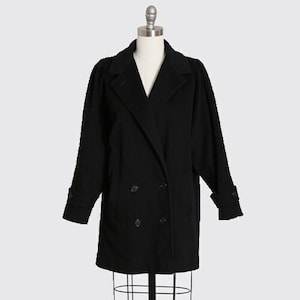 Vintage 1990s Jill Jr black wool minimalist coat