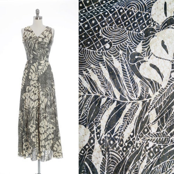 Hawaiian Tropical Palm Leaves Pattern Print Dress