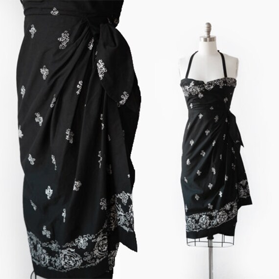 1950s sarong Dress | Vintage 50s Hawaiian Hand pai