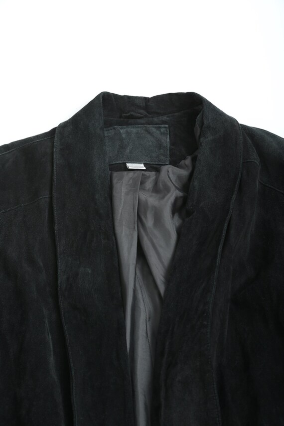 ヴィンテージ 90s 黒 本革 オーバーサイズ スエード レザージャケット VINTAGE 革ジャン ライダース 「ヴィンテージ古着」90-00's OUTBROOK