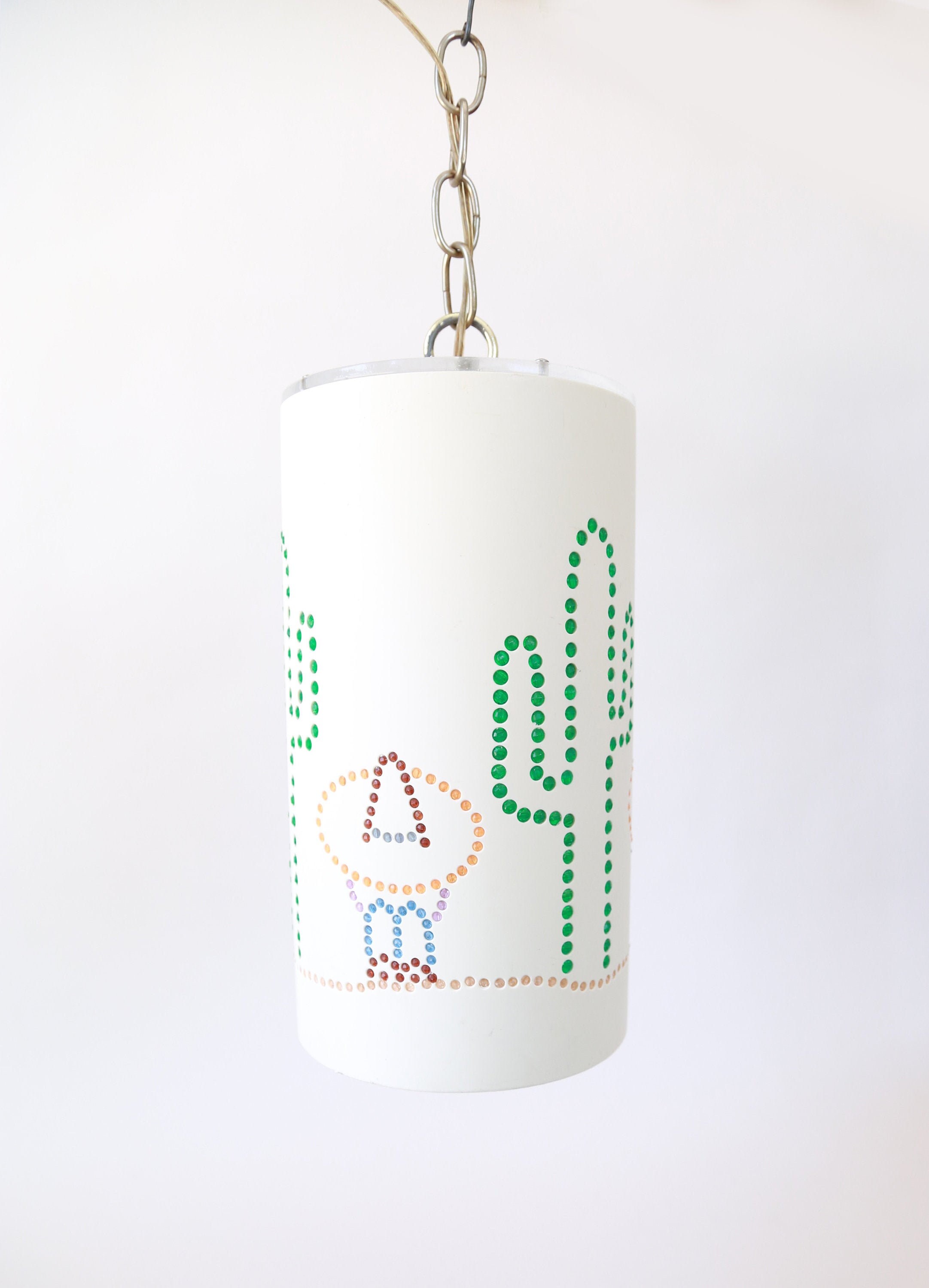 Vintage Mid Century Modern Southwestern Mexican Cactus Cylinder