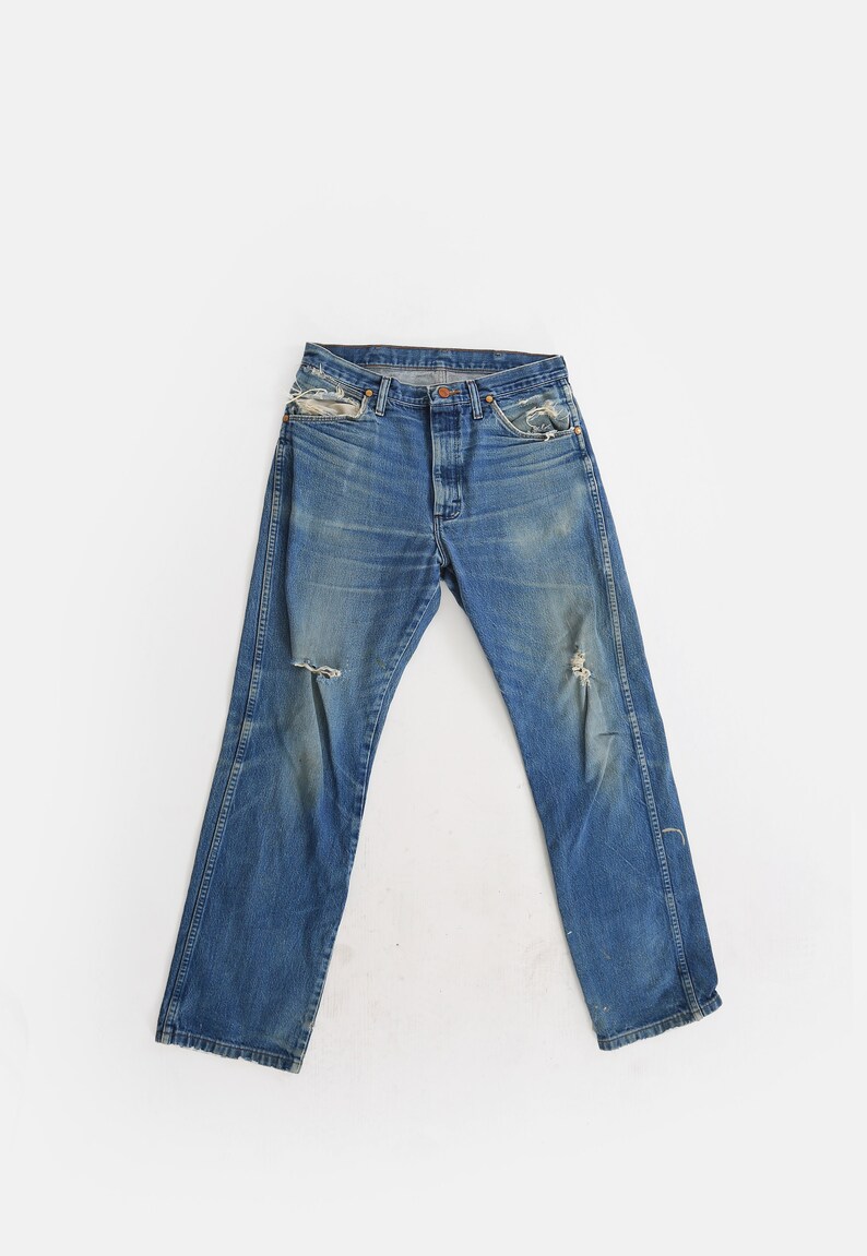 Jaren 90 Wrangler-denimjeans 33 x 30 1/2 afbeelding 5