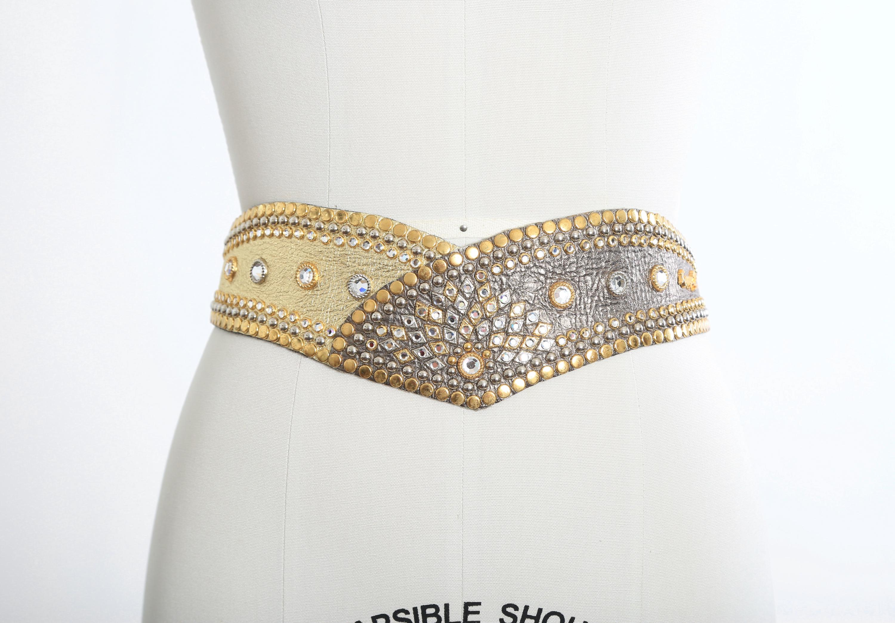 Kippys Gold and Silver Studded Belt VINTAGE 1980’s Kippys Silver Belts for Women for sale | eBay main image 2