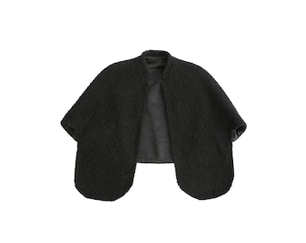 Vintage jaren 50 faux Perzische lamsbont stola bolero cape sjaal wandelwagen