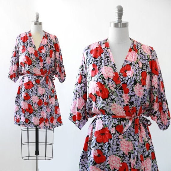 Silk floral robe | wedding robe | Bridesmaid robe