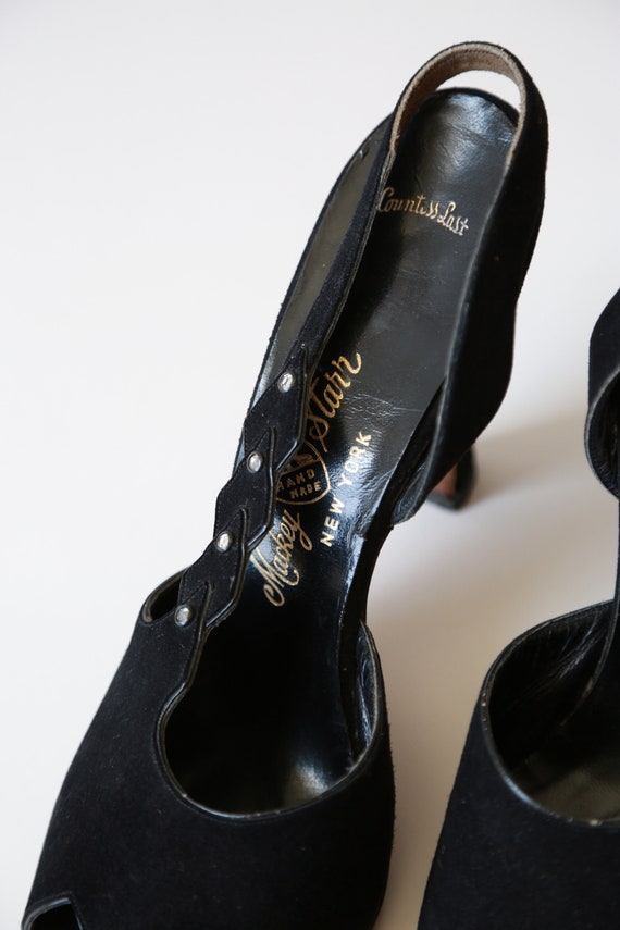 Countess 1950s jeweled heels | Vintage 50s black … - image 5