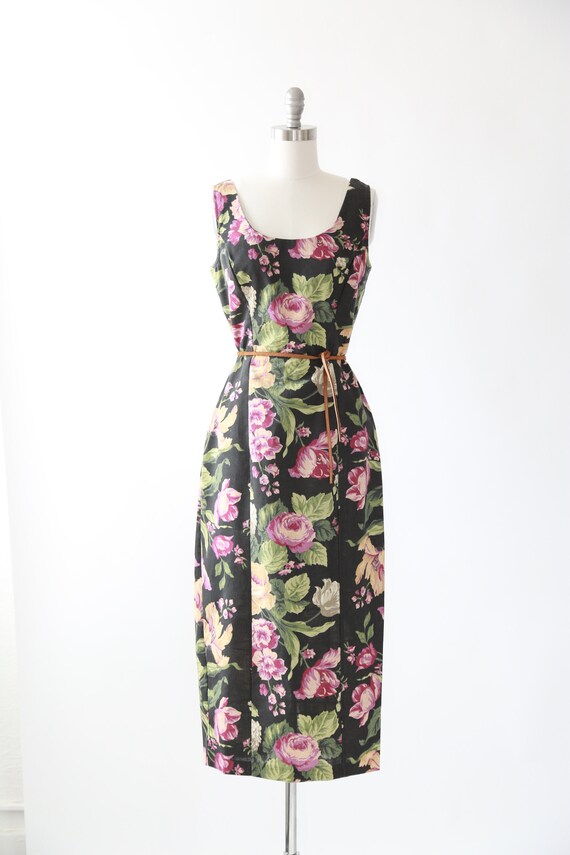 90s dark floral maxi dress - image 8