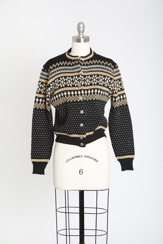 Jersild knit wool cardigan | Vintage 40s 50s black