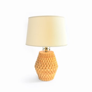 Vintage MID CENTURY MODERN woven wood lamp