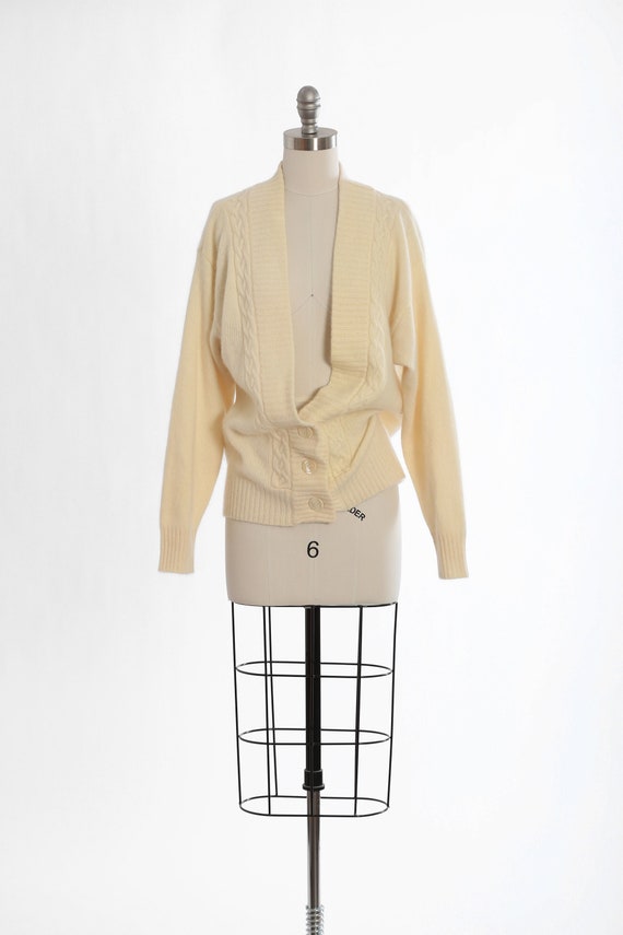 Pierre Cardin ivory knit cardigan | Vintage 80s 90