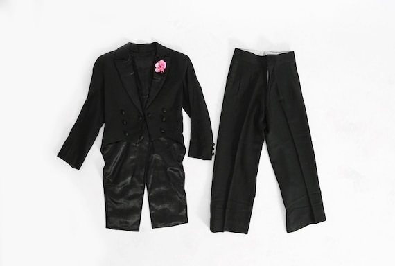 RARE Antique kids Suit tails | Vintage 20s black T