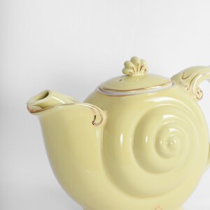 Vintage HALL snail navtilus yellow ceramic teapot image 7