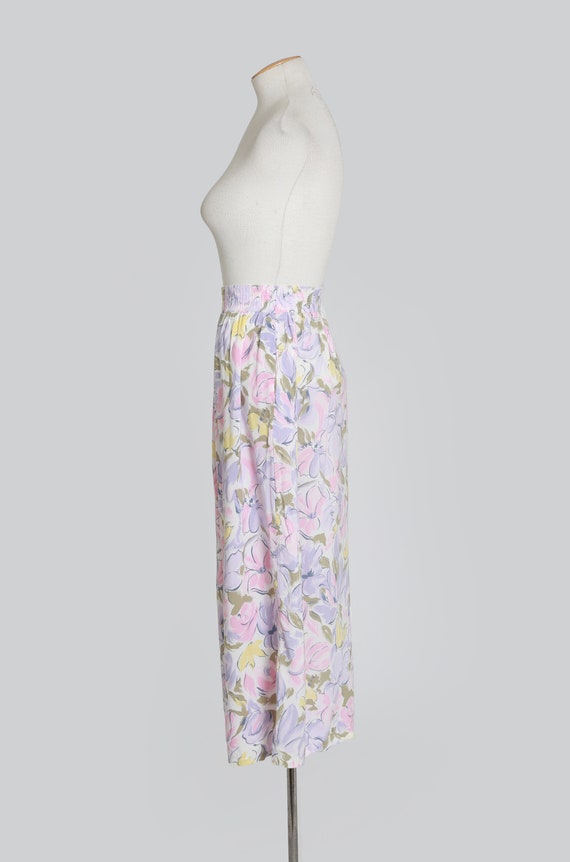 vintage 1990s pastel floral gaucho pants - image 6
