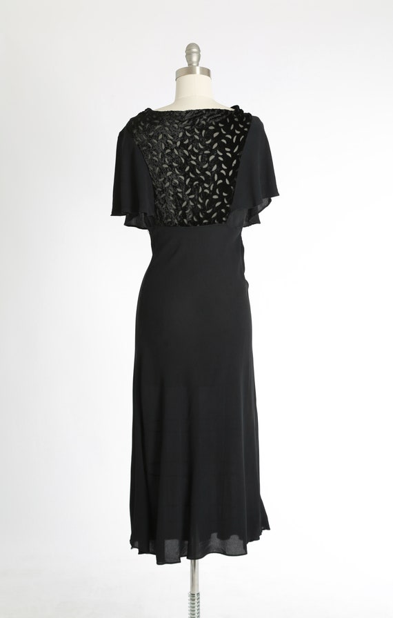 30s silk velvet dress | Vintage 30s black silk bu… - image 6