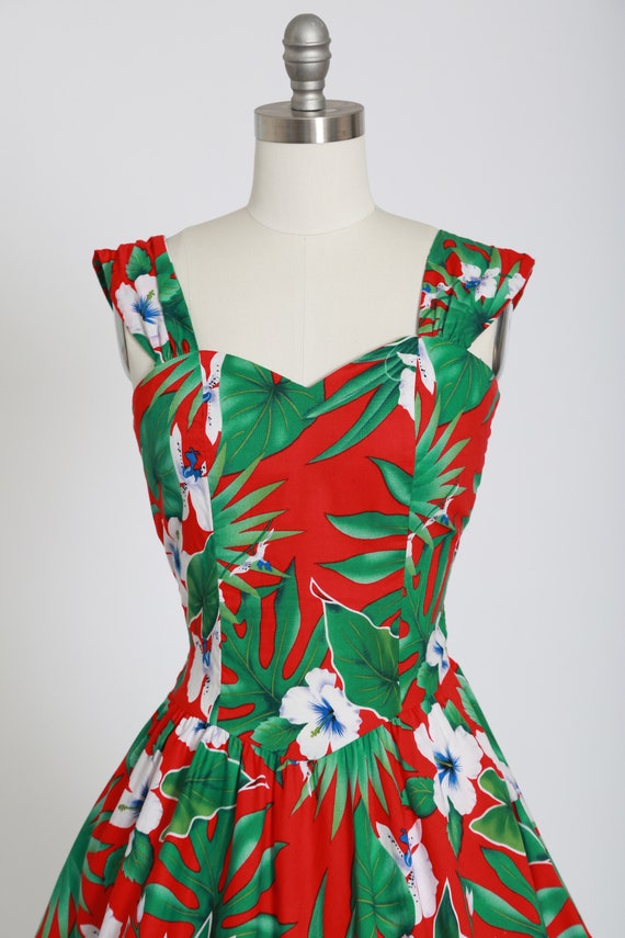 Hawaiian floral dress | Vintage 80s does 50s trop… - image 3