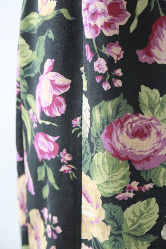 90s dark floral maxi dress - image 4