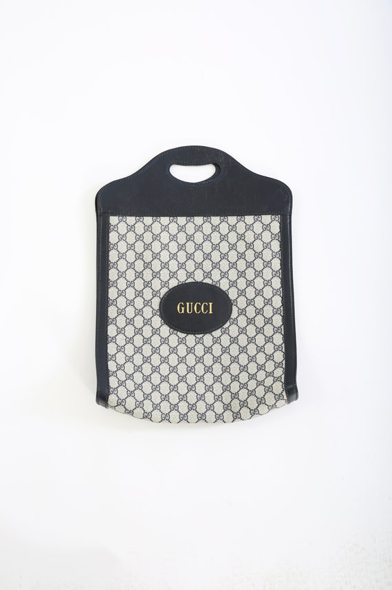 Gucci portemonnee Vintage jaren 70 Gucci monogram GG blauwe leren schooltas Etsy Belgie