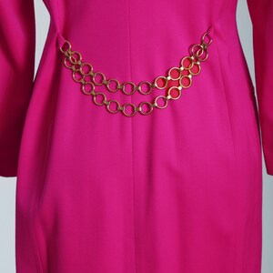 Hot pink suit dress Vintage 90s pink tuxedo wool suit dress image 6