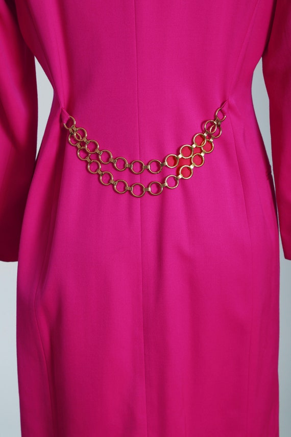 Hot pink suit dress | Vintage 90s pink tuxedo woo… - image 6
