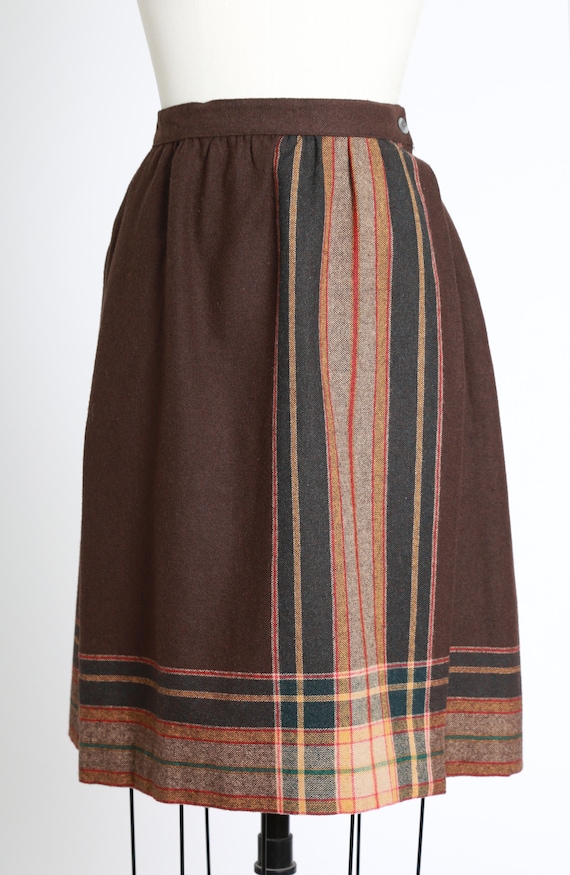 Bobbie Brooks wool skirt | Vintage 70s brown stri… - image 3