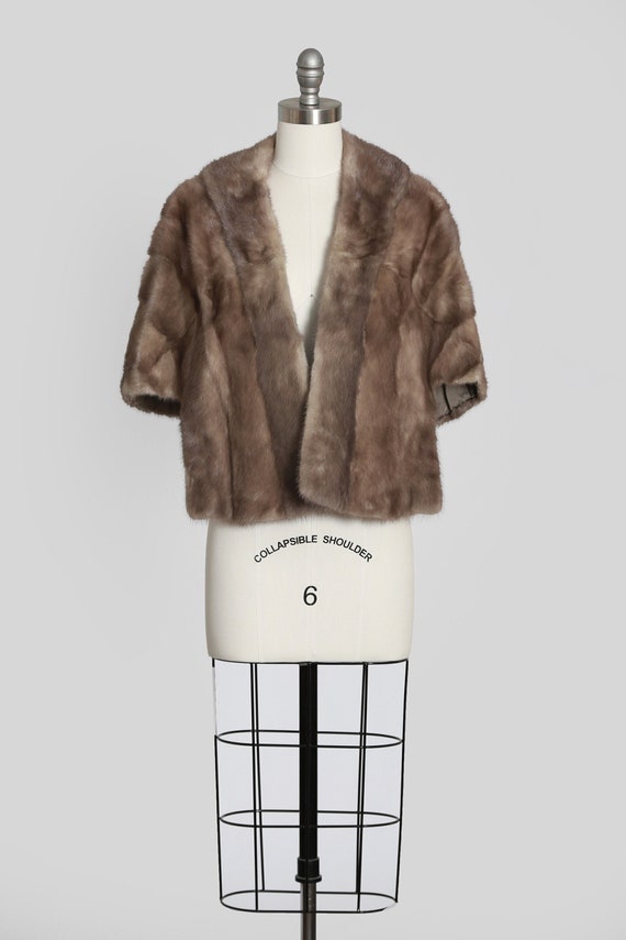 Vintage 50s silver Mink fur stole | 1950s Lloyd's 