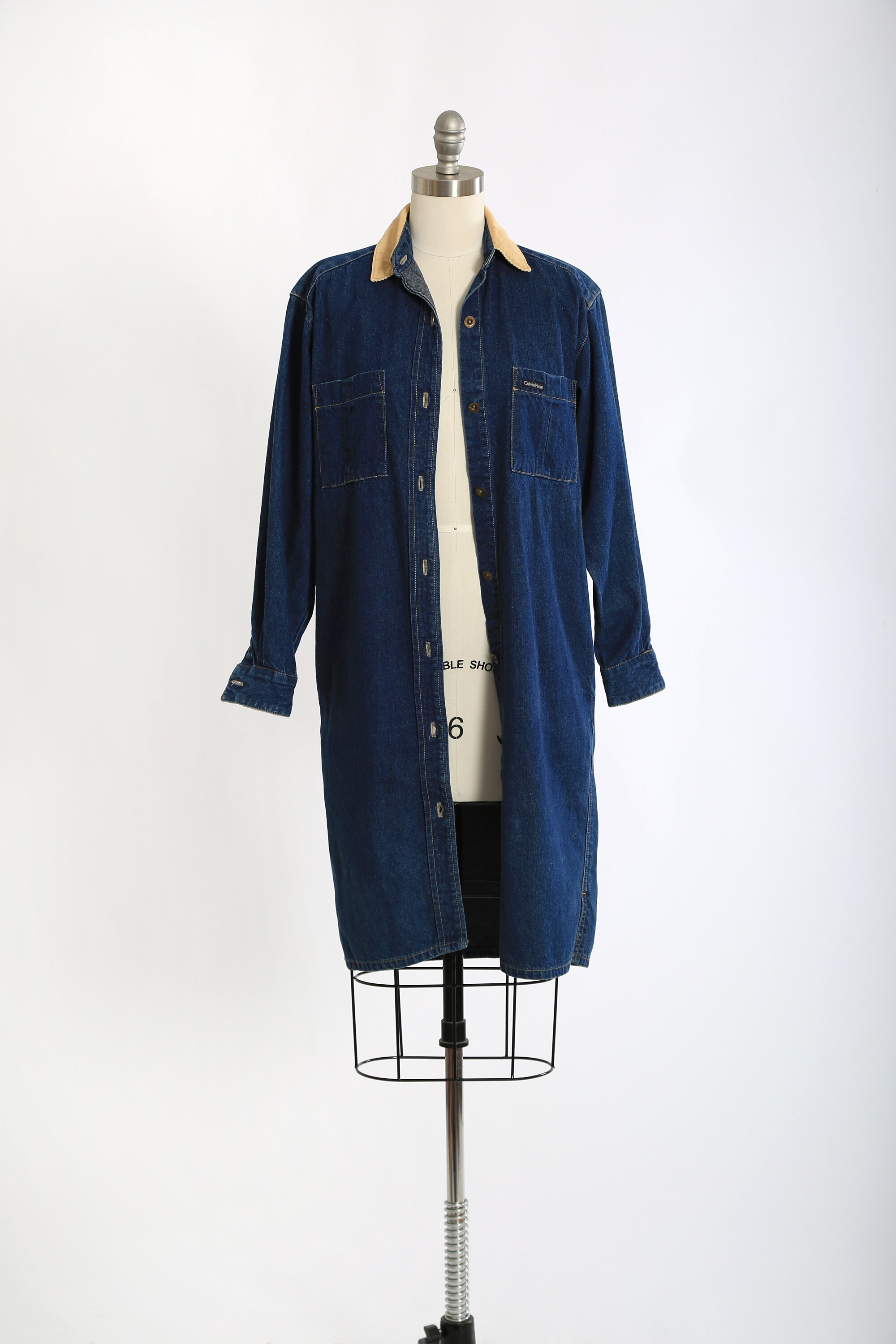90s Calvin Klein Denim Corduroy Chore Dress Duster - Etsy 90s Calvin Klein Denim Corduroy Chore Dress Duster - Etsy