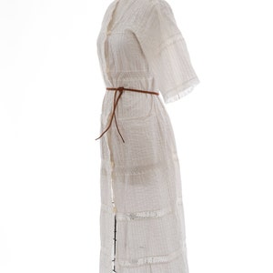 Vintage 70s Mexican white cotton crochet Dress image 7