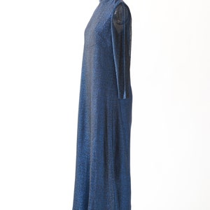 70s blue lurex maxi dress image 6