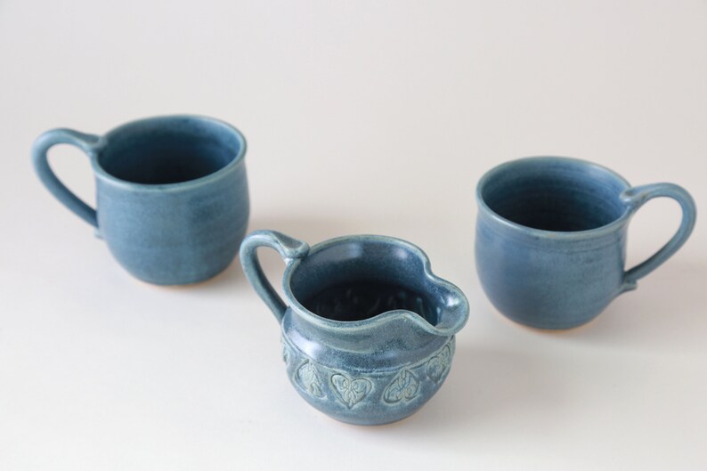 vintage Stoneware heart cups set image 7