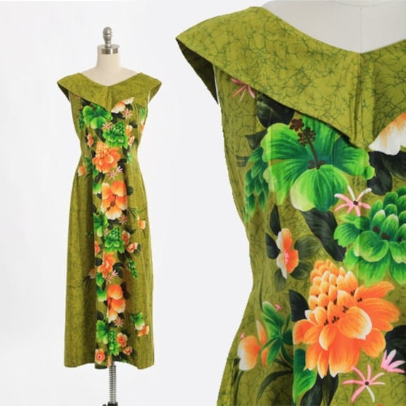 REEF Hawaiian maxi dress | Vintage 60s deadstock … - image 1