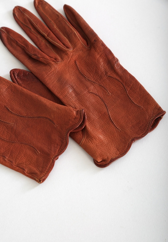 Vintage Light Brown Beige Véritable Deerskin Gants de conduite pour femmes Taille 7 - France