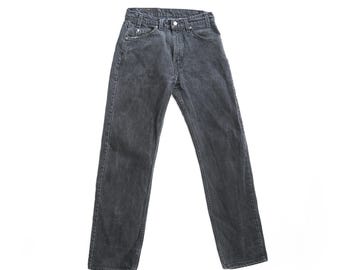 Vintage 90s Levi 505 Black Denim Jeans - Relaxed Straight Leg - Etsy