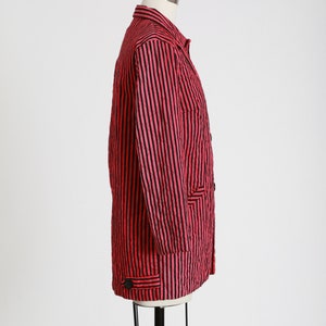 50s quilted jacket Vintage 1950s pink black striped cotton jacket 1950s Carole Chris Sanforized jacket image 5