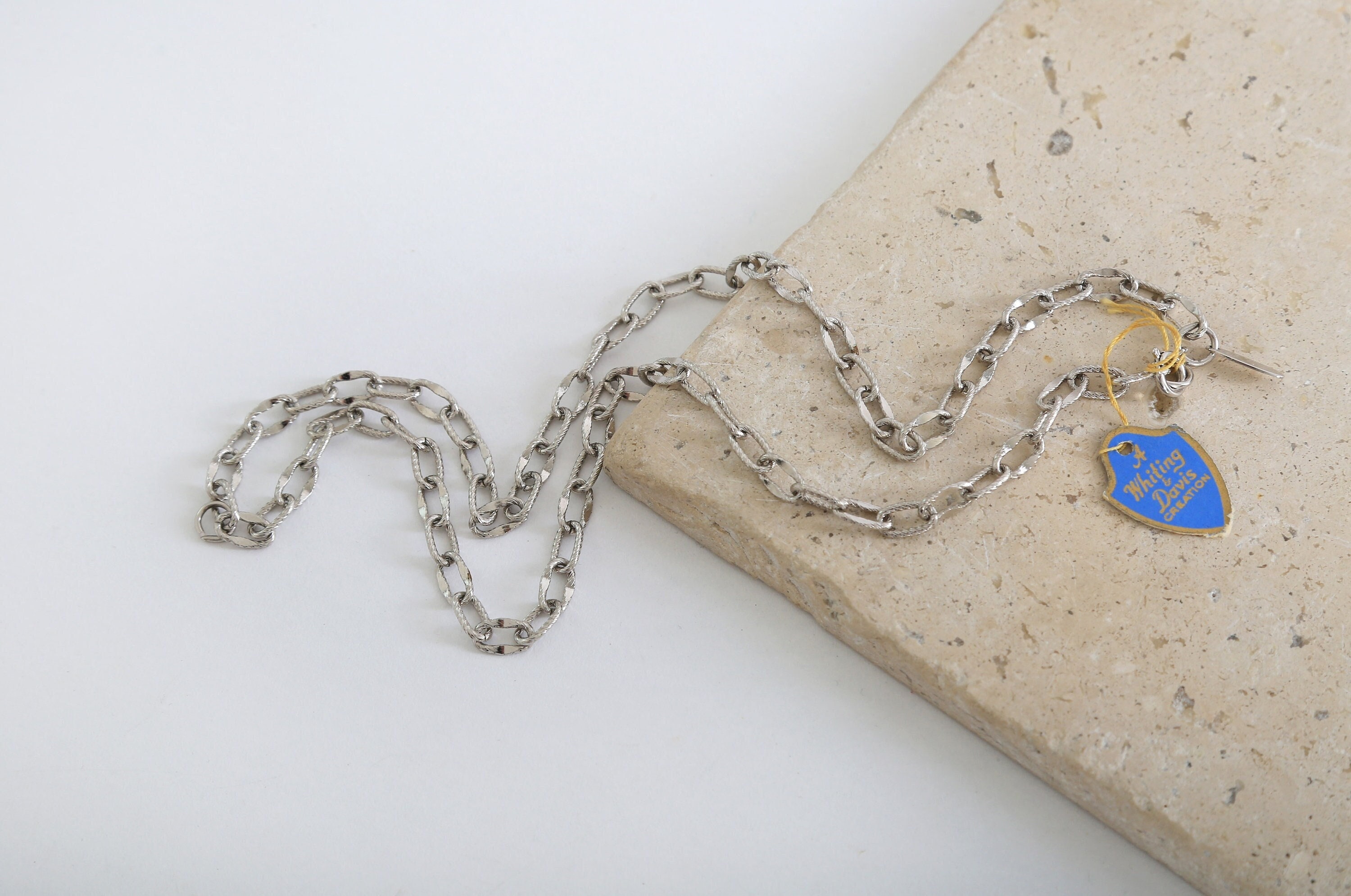 Whiting & Davis Silver Tone Chain Necklace | Vintage