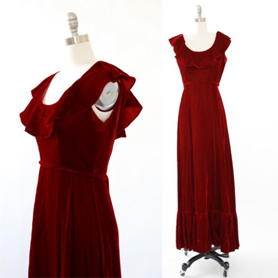 blood red maxi dress