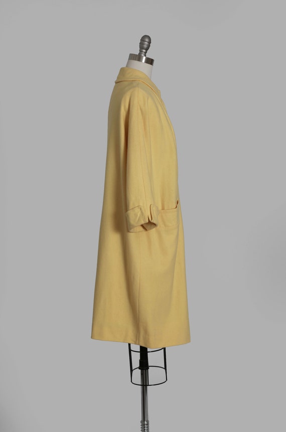 Vintage 60s yellow wool coat - image 7