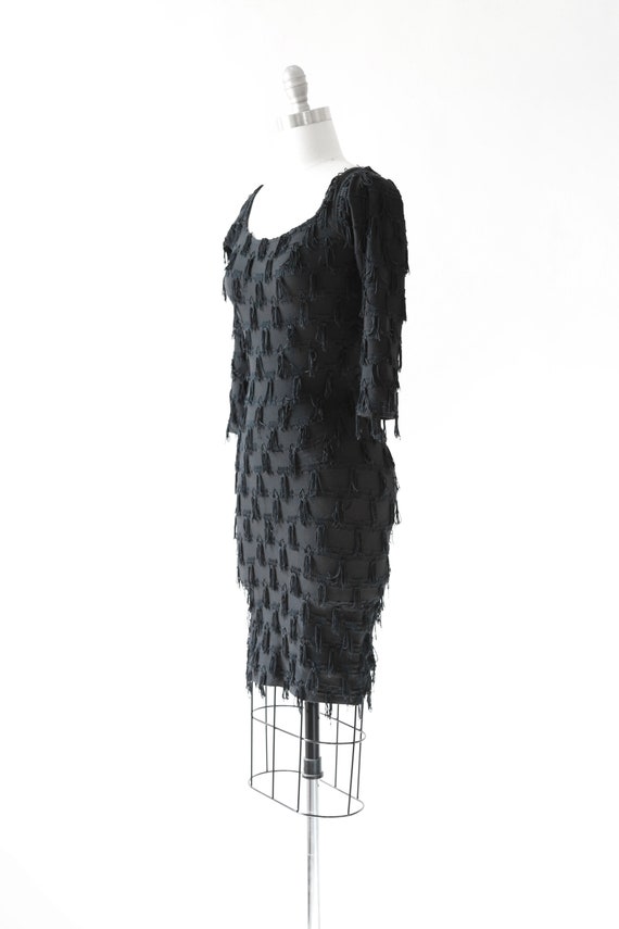 Modet fringe dress | Vintage 80s black fringe bod… - image 5